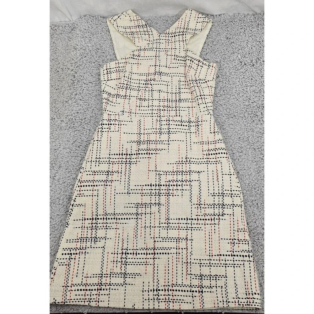 New Banana Republic Women's Mini Dress Ivory Tweed Halter Twee Mod Preppy Size 0 - Picture 9 of 16